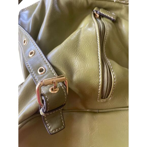 Backpack Women Mini Green Simulated Leather Gold Fittings Excellent Condition - Picture 4 of 12